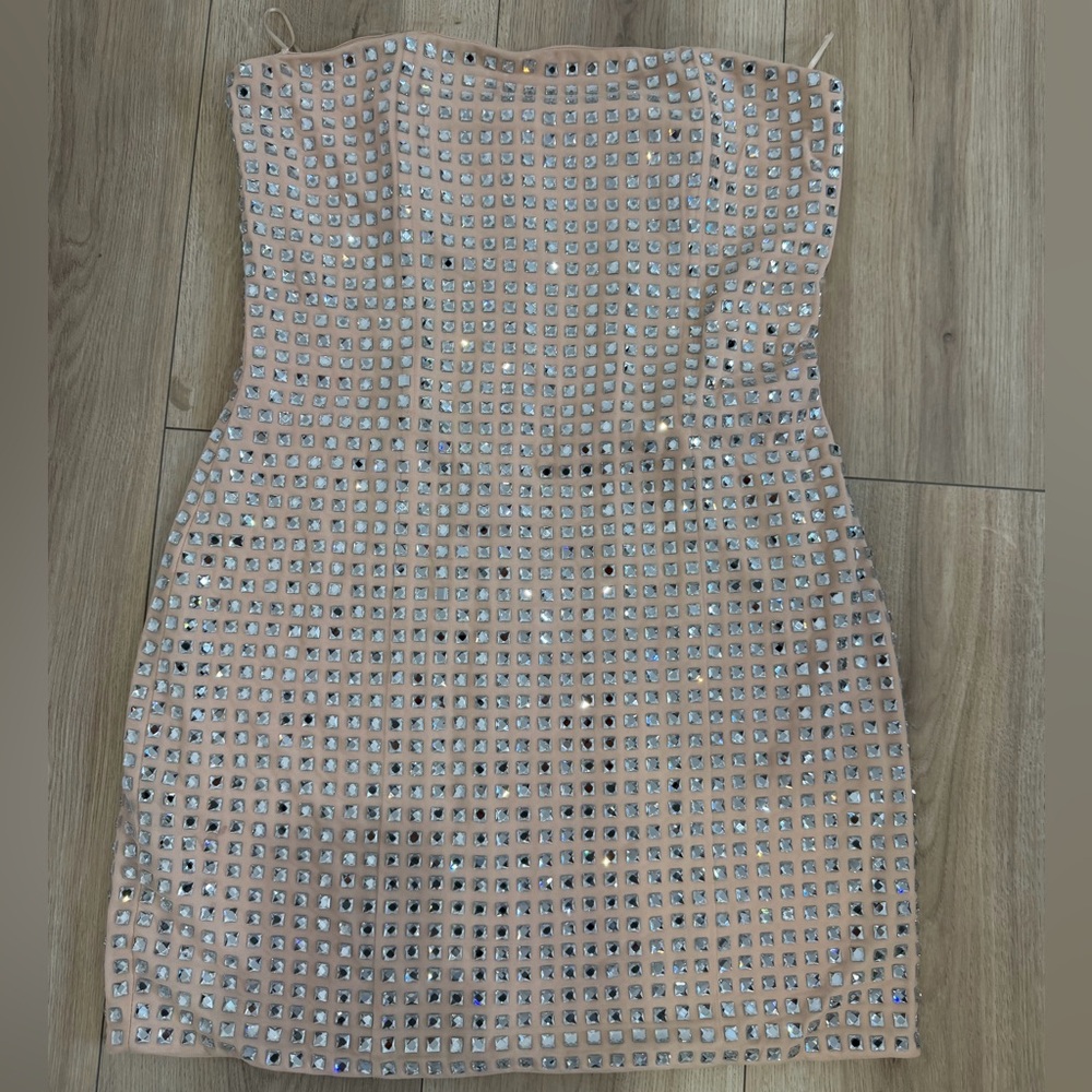 Zara Beige Dress with Silver Accents